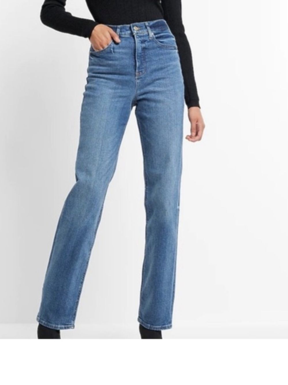 Express Slim Super High Rise Jeans Straight Size 14